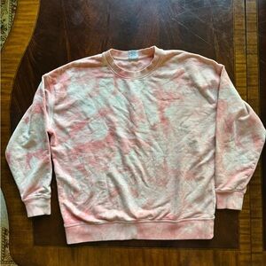 Outdoor Voices Pink Tie Dye Crewneck Sweater